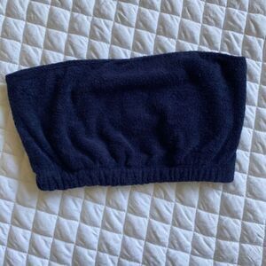 Urban Outfitters Silence + Noise Blue Terrycloth Tube Top Rainbow Elastic Band